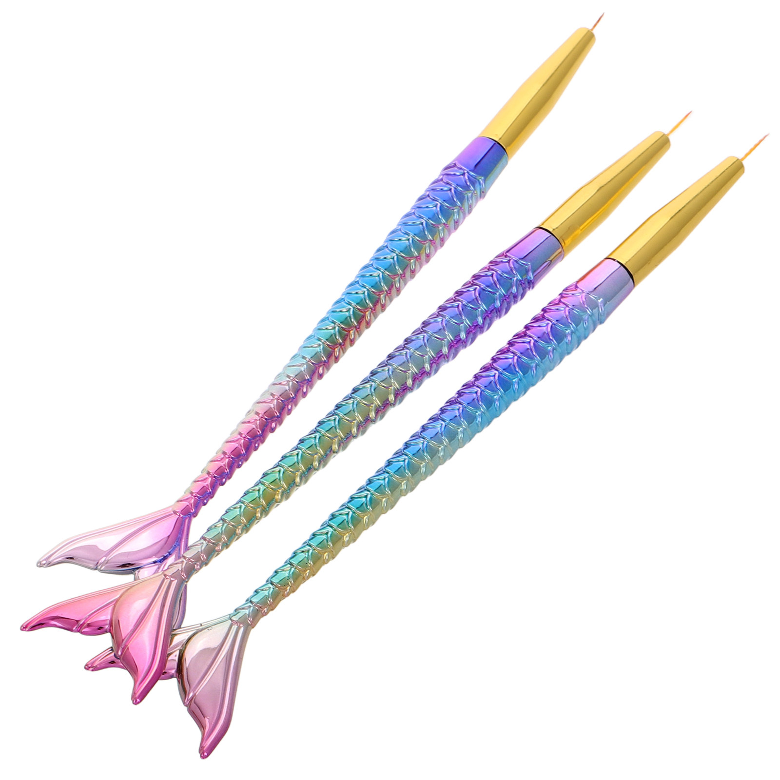3Pcs Mermaid Tail Nail Art Lin - Detailing Brush Set avis et prix