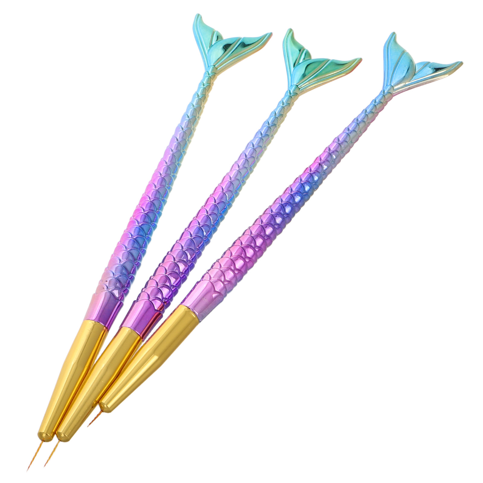 3Pcs Mermaid Tail Nail Art Lin - Detailing Brush Set avis et prix