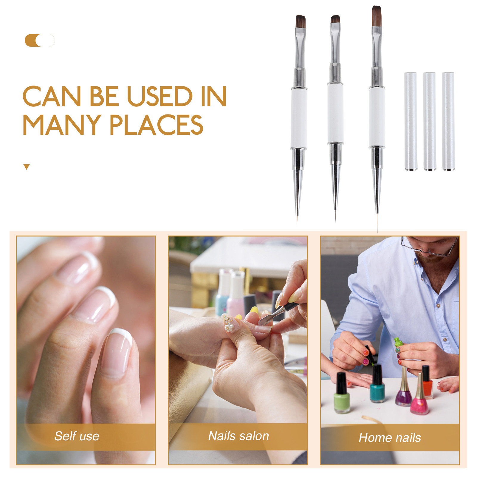 3Pcs Nail Art Brushes Set Dual - Detailing Brush Set avis et prix