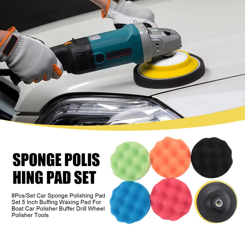 ABJA-8Pcs/Set Car Sponge Polis - Polish Pad Set Buffer avis et prix