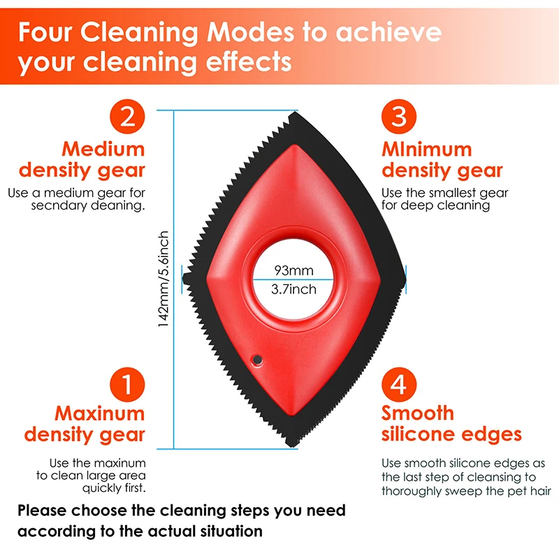 4 Modes Pet Hair Remover Comb  - Seat Cleaner Fabric avis et prix