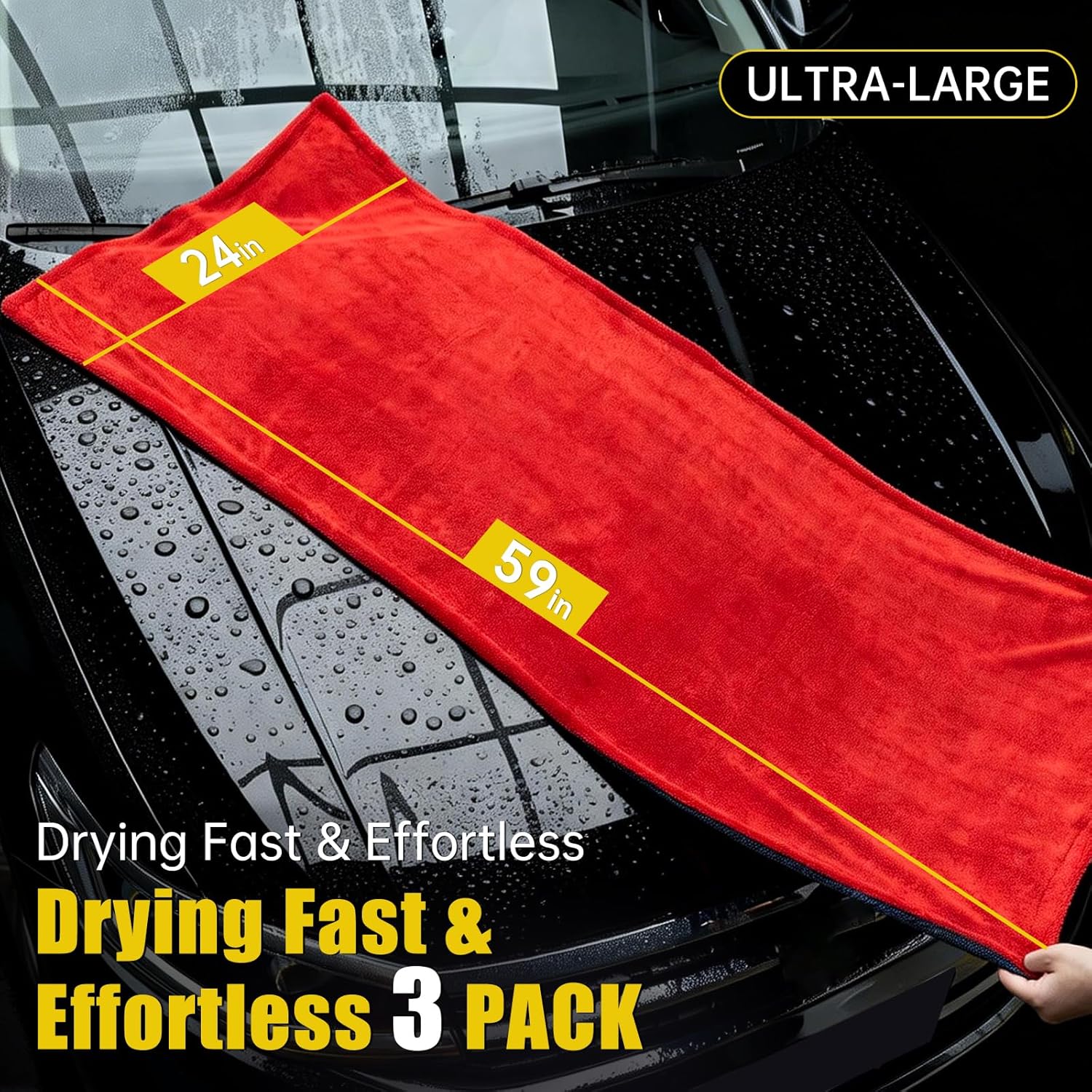 3-Pack Car Drying Towel Microf - Microfiber Towel Detailing avis et prix