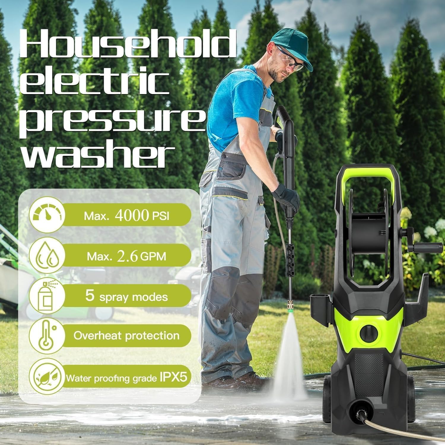 4000PSI Electric Pressure Wash - Pressure Washer Foam Gun avis et prix